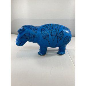 hippo figure house hippo ceramic mcm aztec blue black